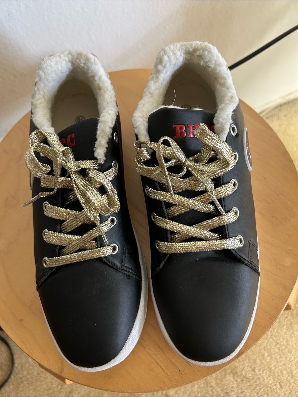 Beverly Hills Polo Club Black Sneakers with Gold Laces